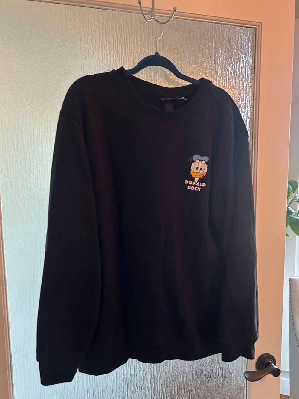 H&M Disney Unisex Donald Duck Black Crewneck Sweater